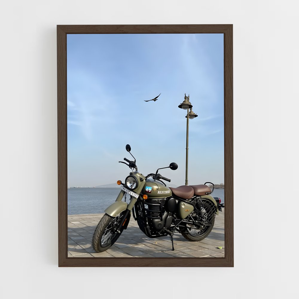 Poster La Bécane au Bord de l'Eau – affiche Royal Enfield (vue 5)